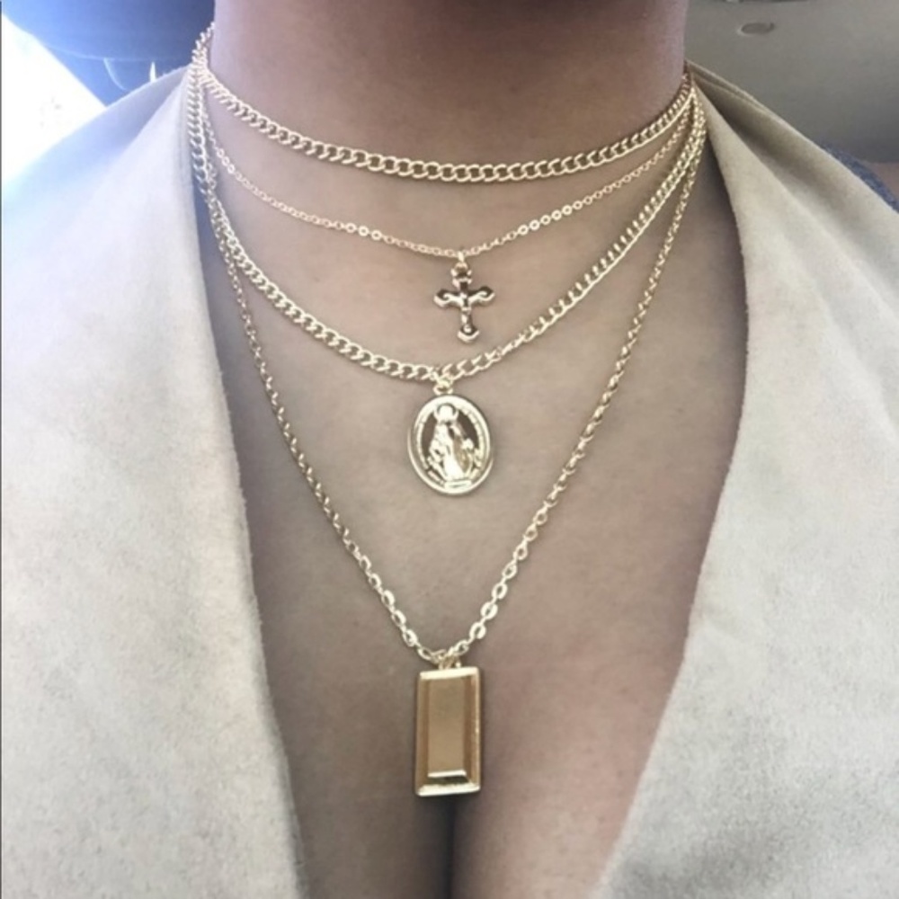 Multi-Layered Chain Necklace - Picture 3 of 6